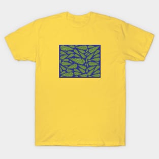 Ferns On Blue T-Shirt